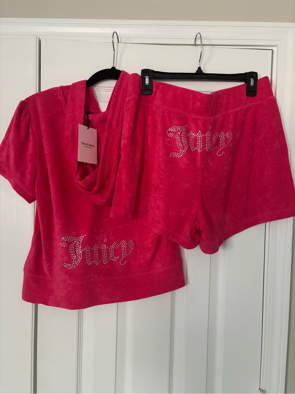 Juicy Couture Women's Hot Pink Hoodie & Shorts Set